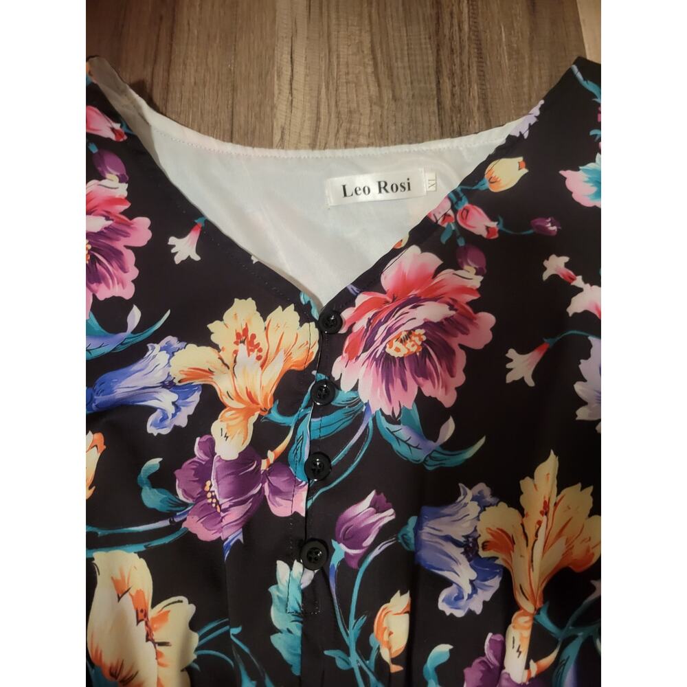 Colorful Floral Maxi Dress sz XL boho flowy whimsical - Picture 5 of 9